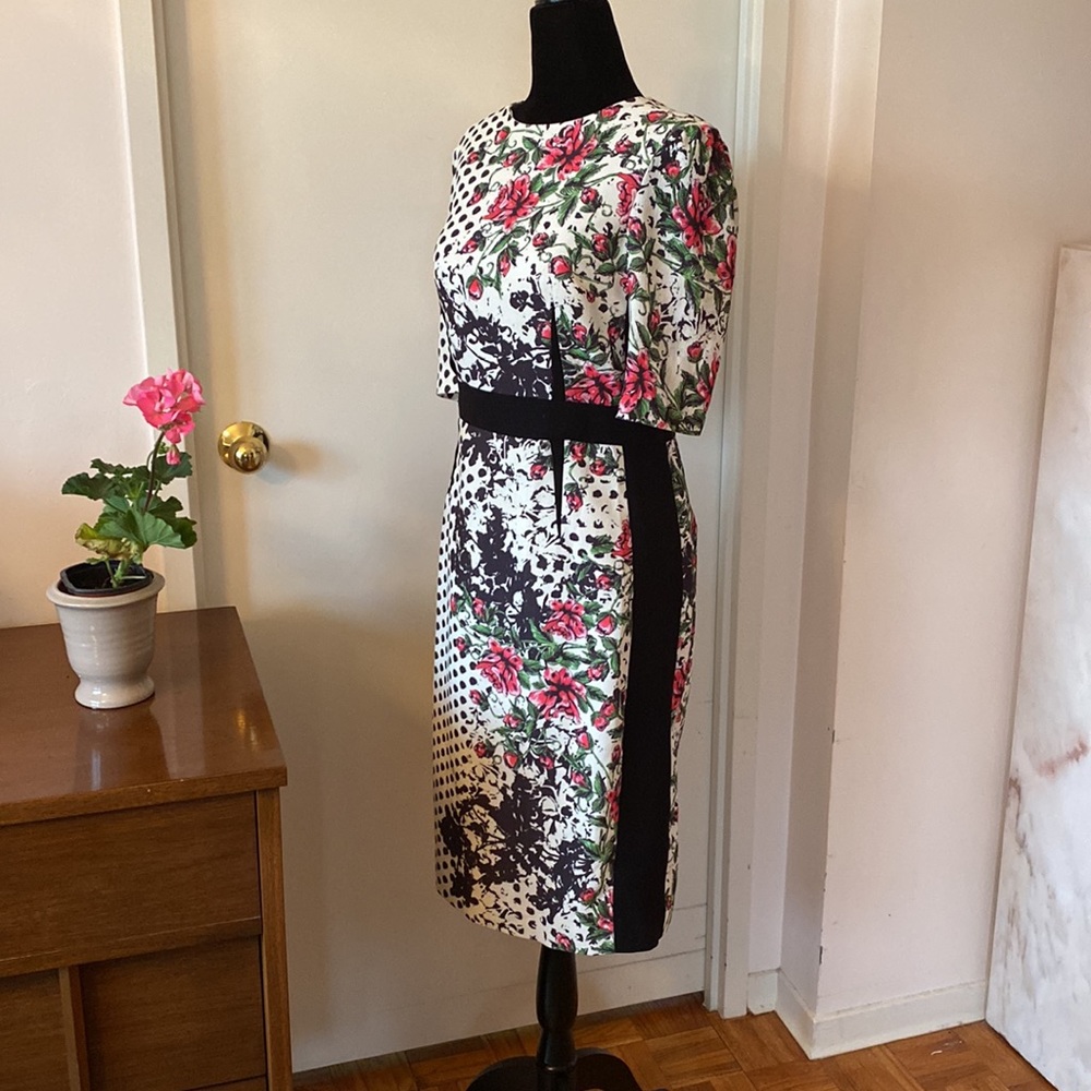Teri Jon Multi Print Sheath Dress Size 4